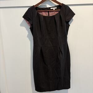 L.K. Bennet Dress Women Size 8 UK 12 Gray Sheath Wool Blend‎ Cap Sleeve Elegant